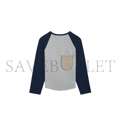 CELINE PARIS T-SHIRT IN COTTON JERSEY GREY MELANGE NAVY 2X04K865W.09SH